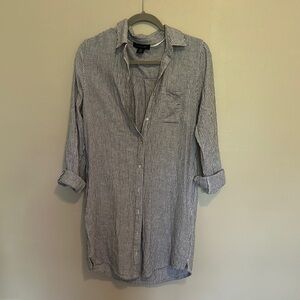 Tahari Gray Casual Dress with Button Down Style